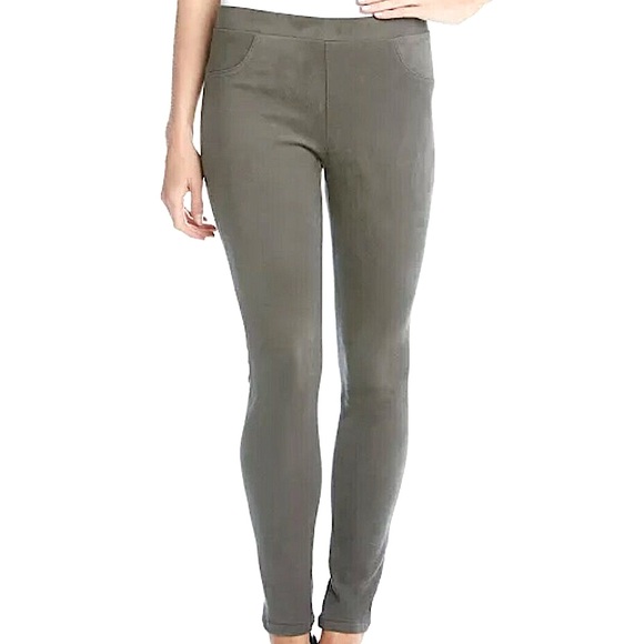 Karen Kane Women’s Gray Faux Suede Pull on Leggings / Pants Size M - Picture 1 of 14